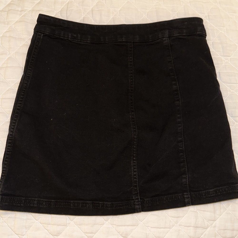 NWOT Free People Little Daisies Black Button-Front Mini Skirt Size 8 - Picture 8 of 12